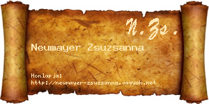 Neumayer Zsuzsanna névjegykártya